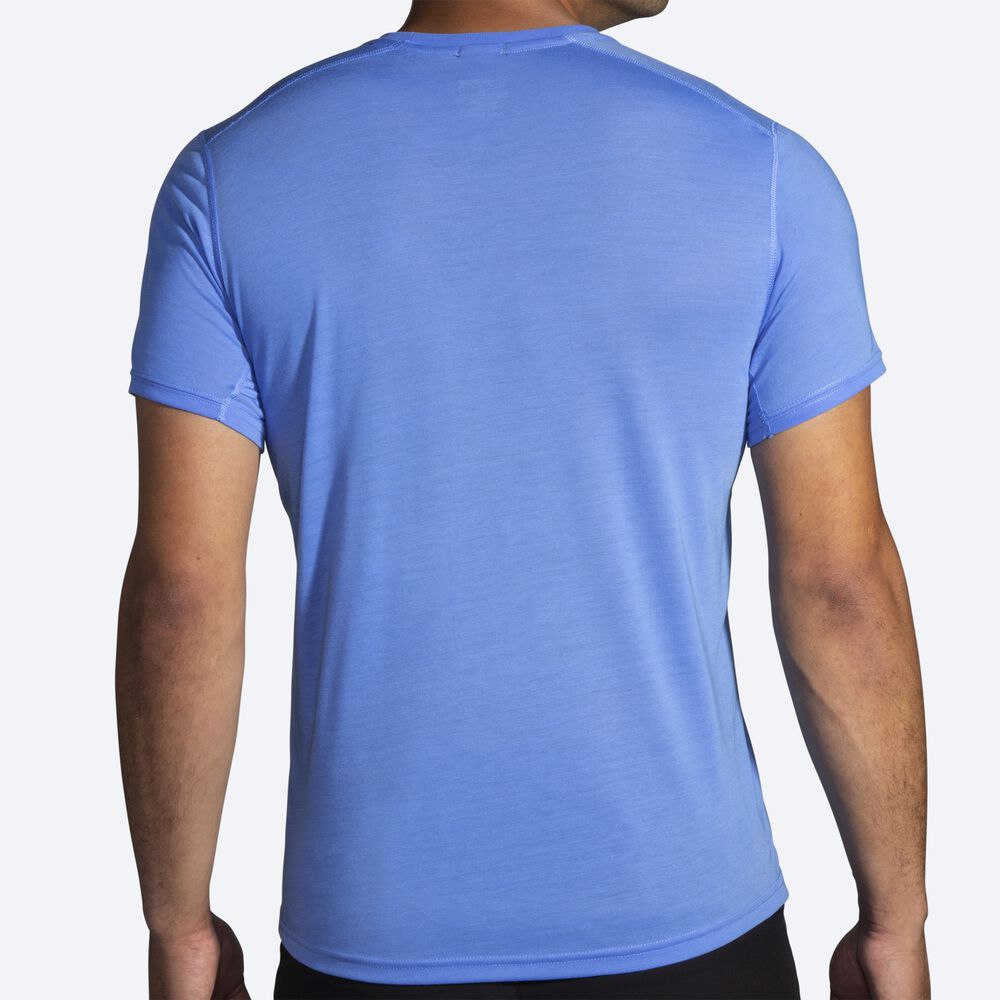 Camiseta Brooks Distance Estampadas Short Sleeve Hombre Azules | CR91082