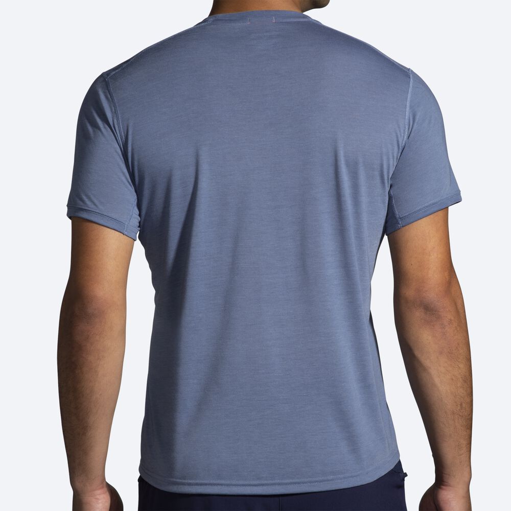 Camiseta Brooks Distance Estampadas Short Sleeve Hombre Gris | CR98427