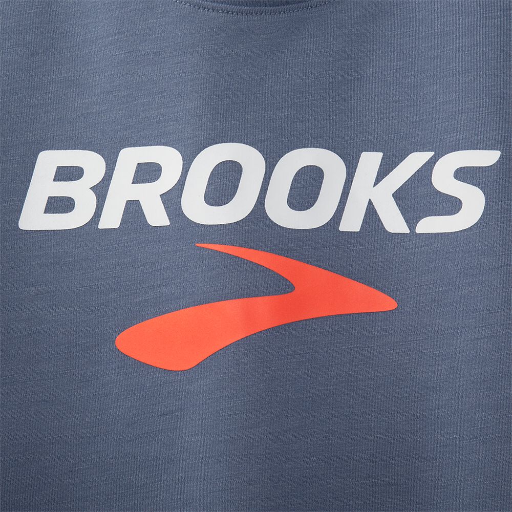 Camiseta Brooks Distance Estampadas Short Sleeve Hombre Gris | CR98427