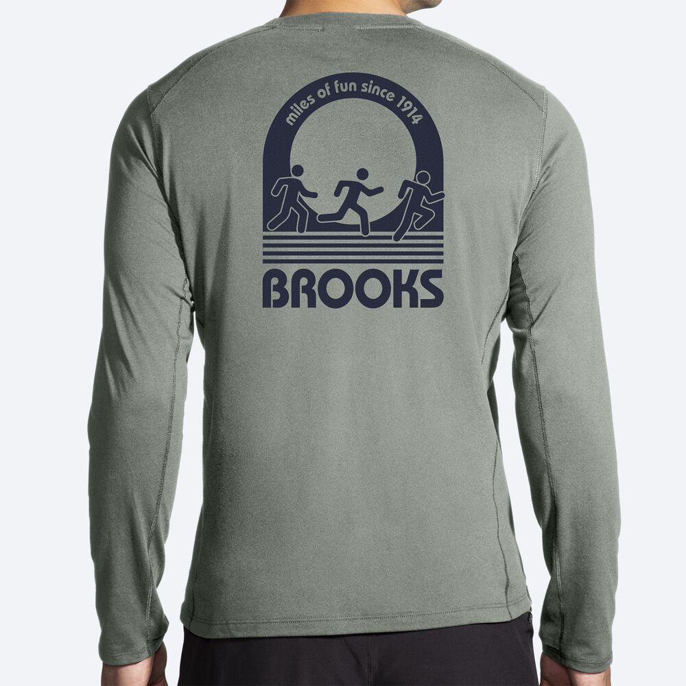 Camiseta Brooks Distance Long Sleeve 2.0 Hombre Verde | CR54268