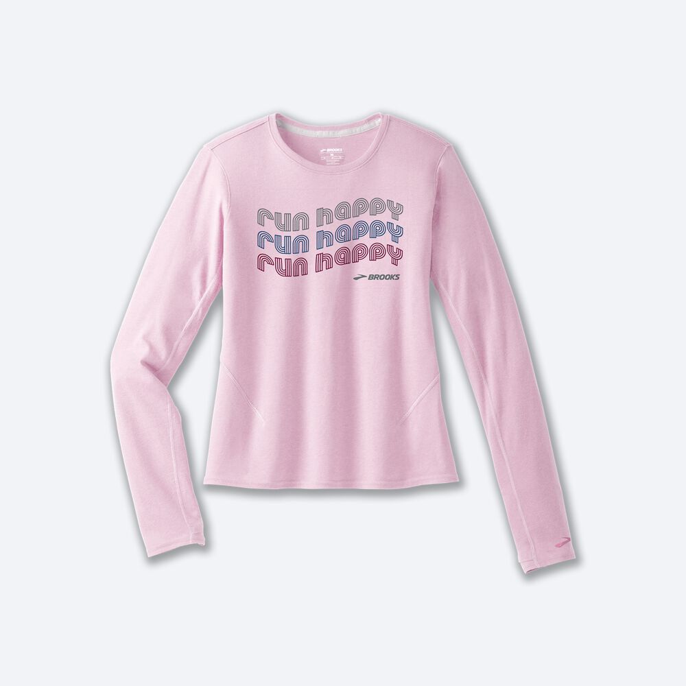 Camiseta Brooks Distance Long Sleeve 2.0 Mujer Rosas | CR57312