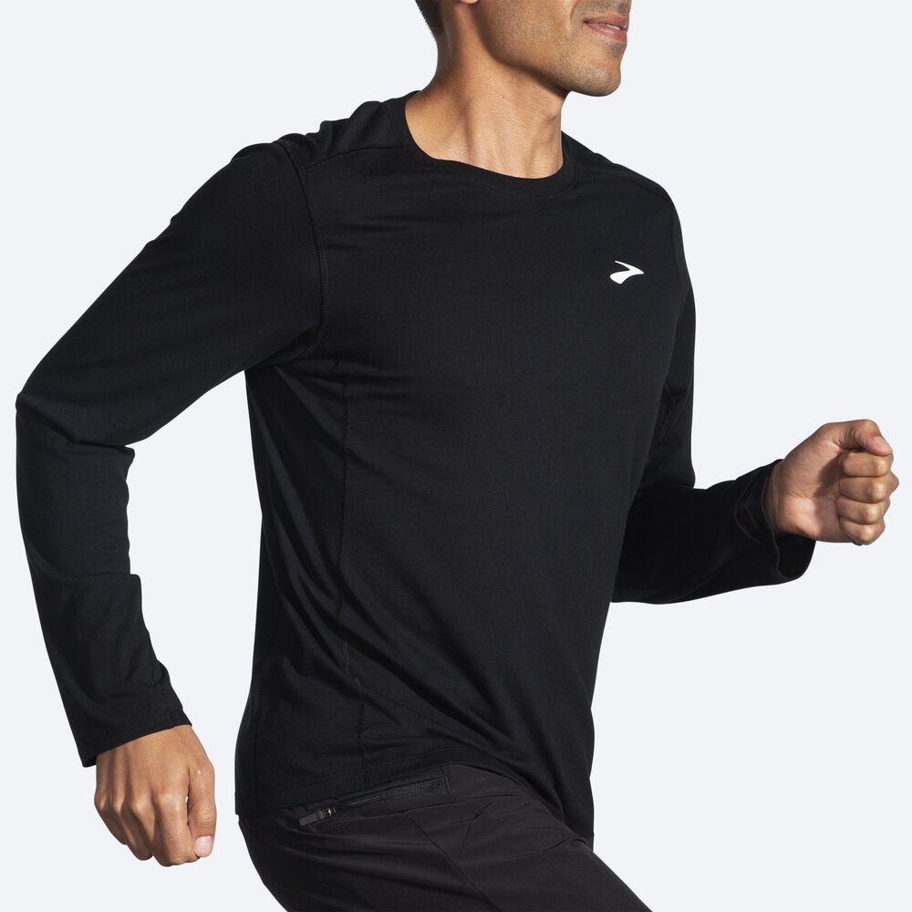 Camiseta Brooks Distance Long Sleeve 2.0 Hombre Negras | CR68390