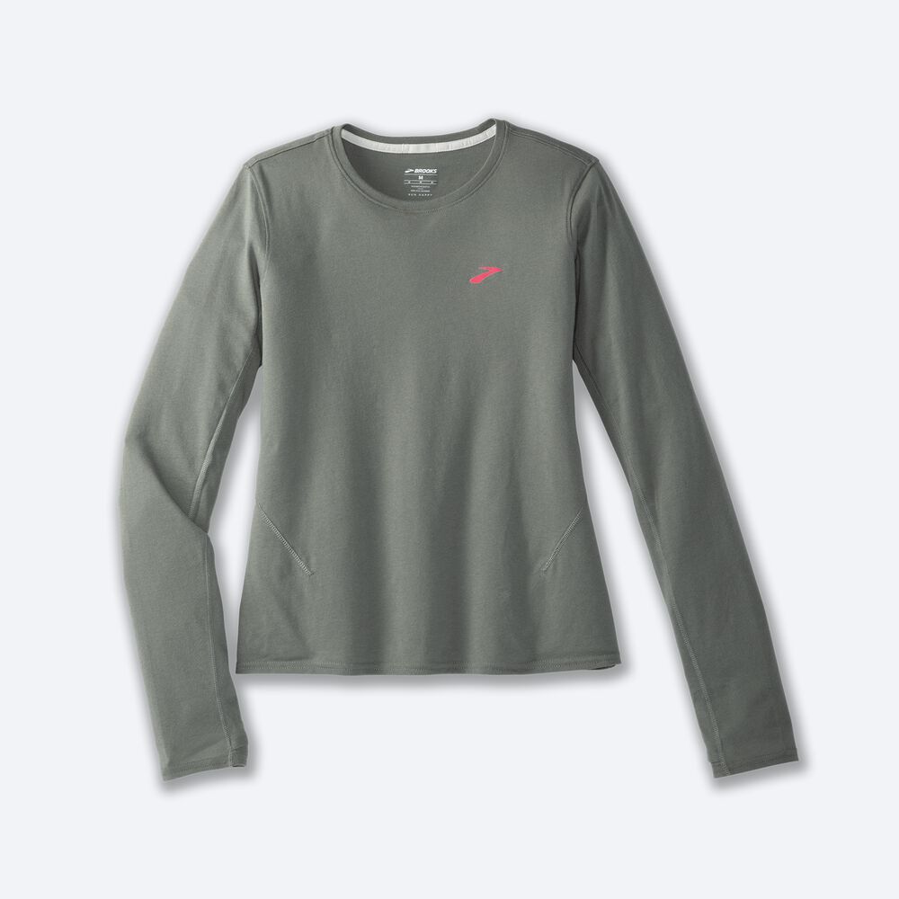 Camiseta Brooks Distance Long Sleeve 2.0 Mujer Verde | CR76295