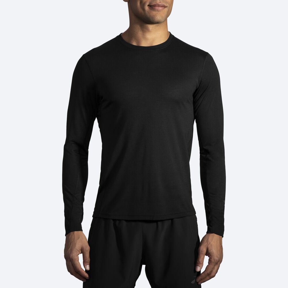 Camiseta Brooks Distance Long Sleeve Hombre Negras | CR07954