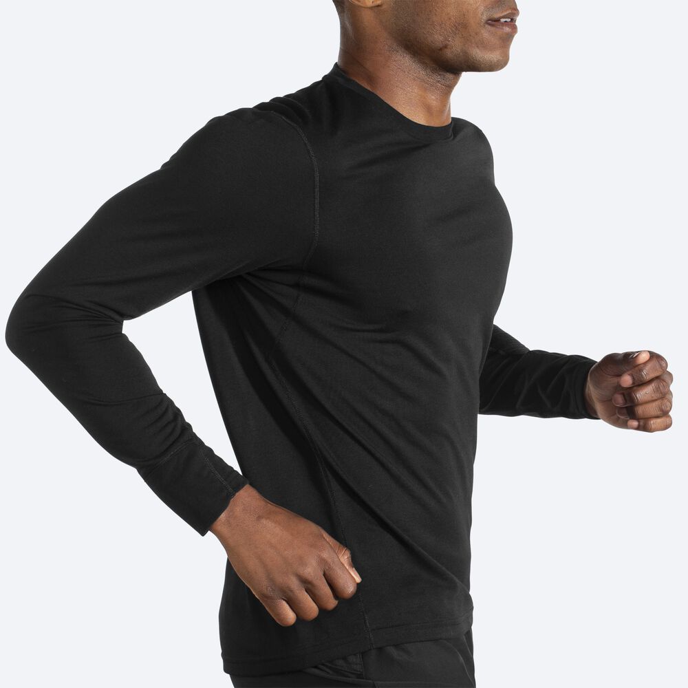 Camiseta Brooks Distance Long Sleeve Hombre Negras | CR07954