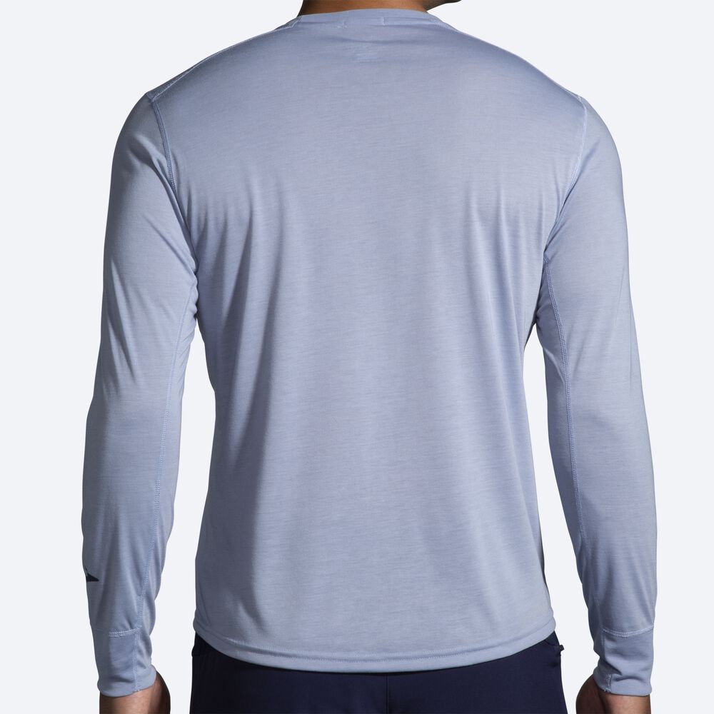 Camiseta Brooks Distance Long Sleeve Hombre Azules | CR46193