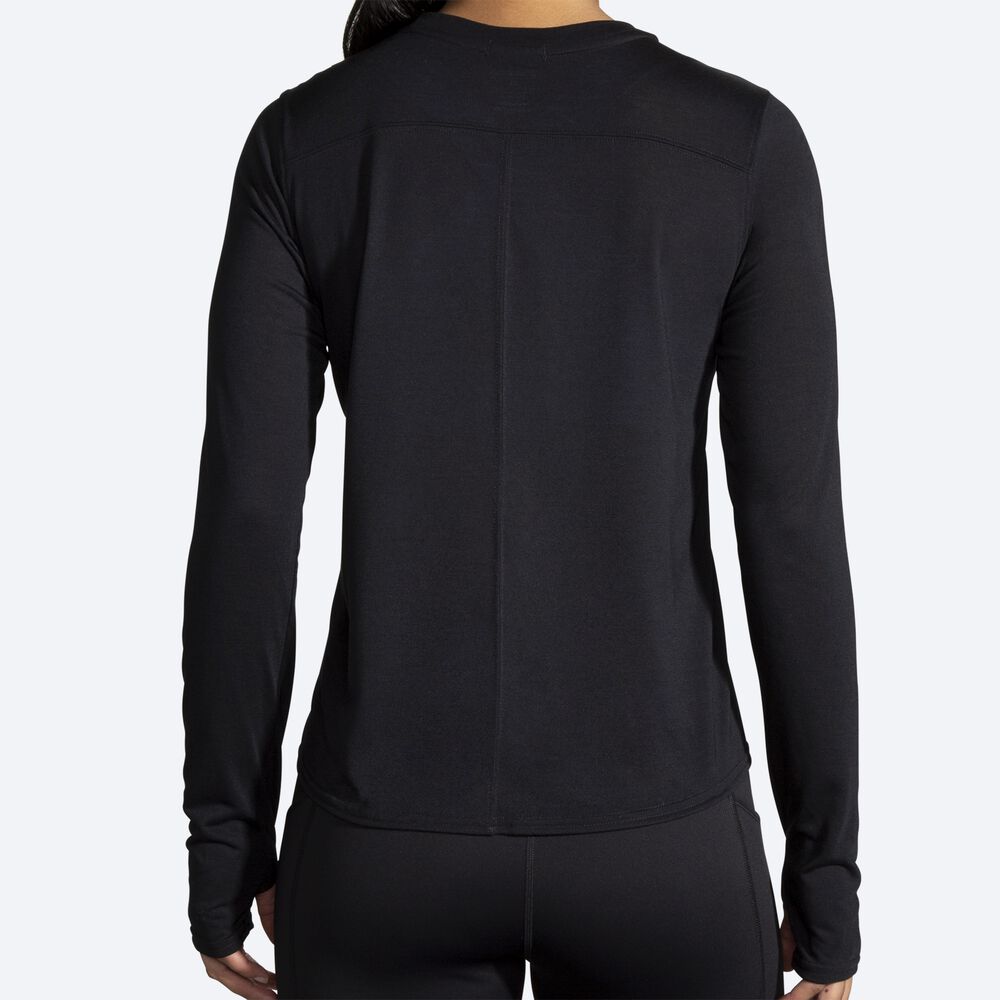 Camiseta Brooks Distance Long Sleeve Mujer Negras | CR82697