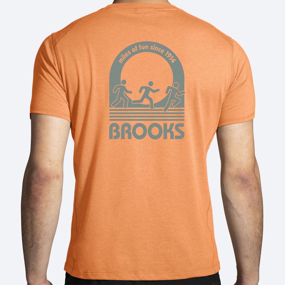 Camiseta Brooks Distance Short Sleeve 2.0 Hombre Naranjas | CR07652