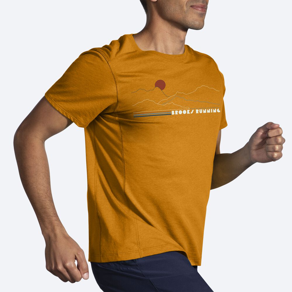 Camiseta Brooks Distance Short Sleeve 2.0 Hombre Amarillo | CR35264