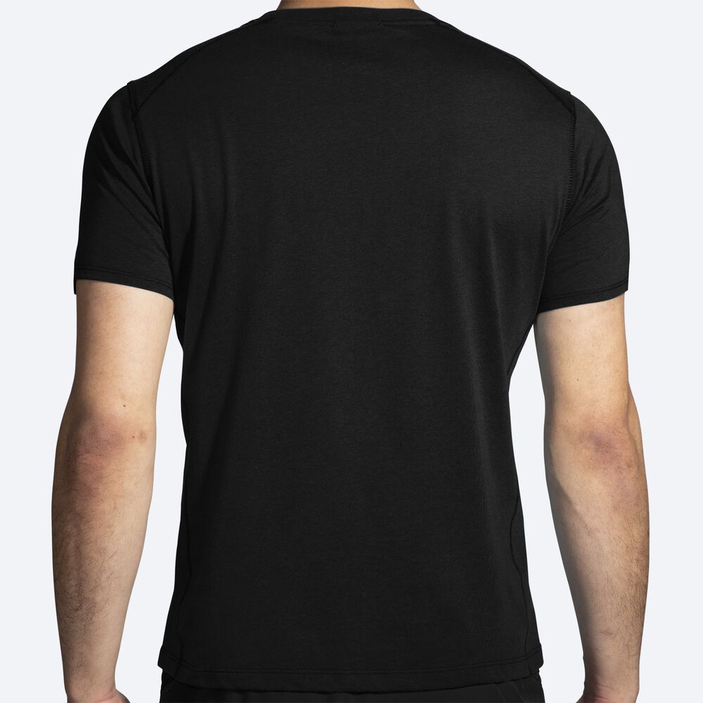 Camiseta Brooks Distance Short Sleeve 2.0 Hombre Negras/Rayadas | CR36148