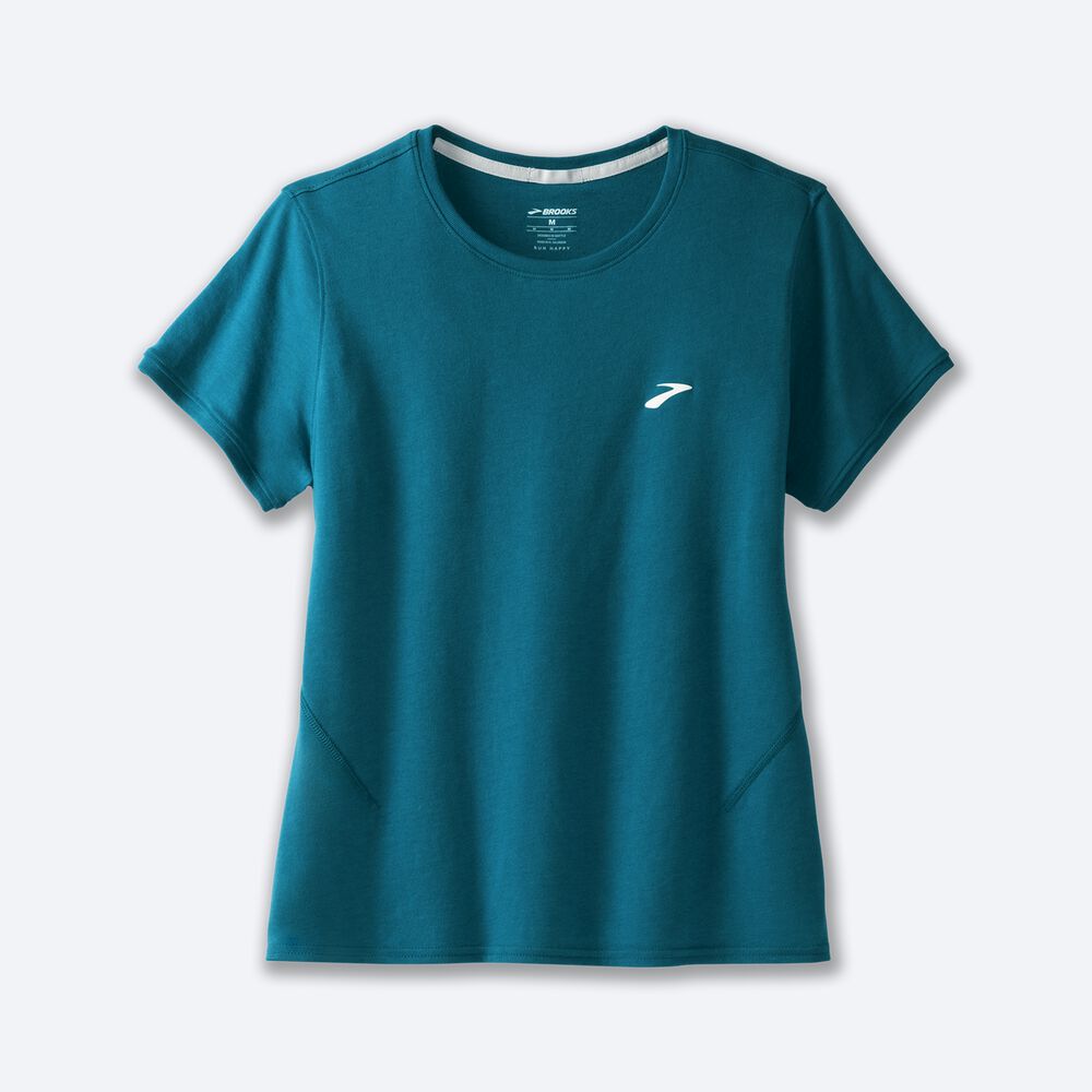 Camiseta Brooks Distance Short Sleeve 2.0 Mujer Azules | CR43651