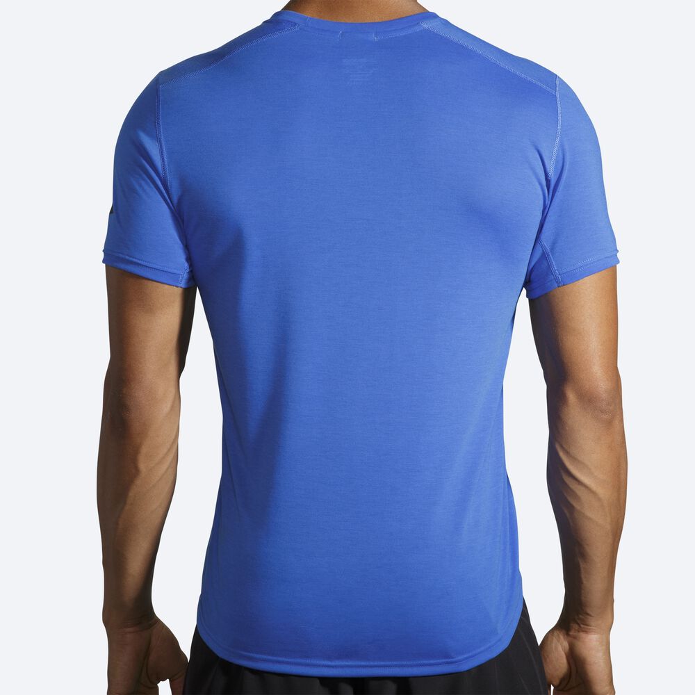 Camiseta Brooks Distance Short Sleeve Hombre Azules | CR07812