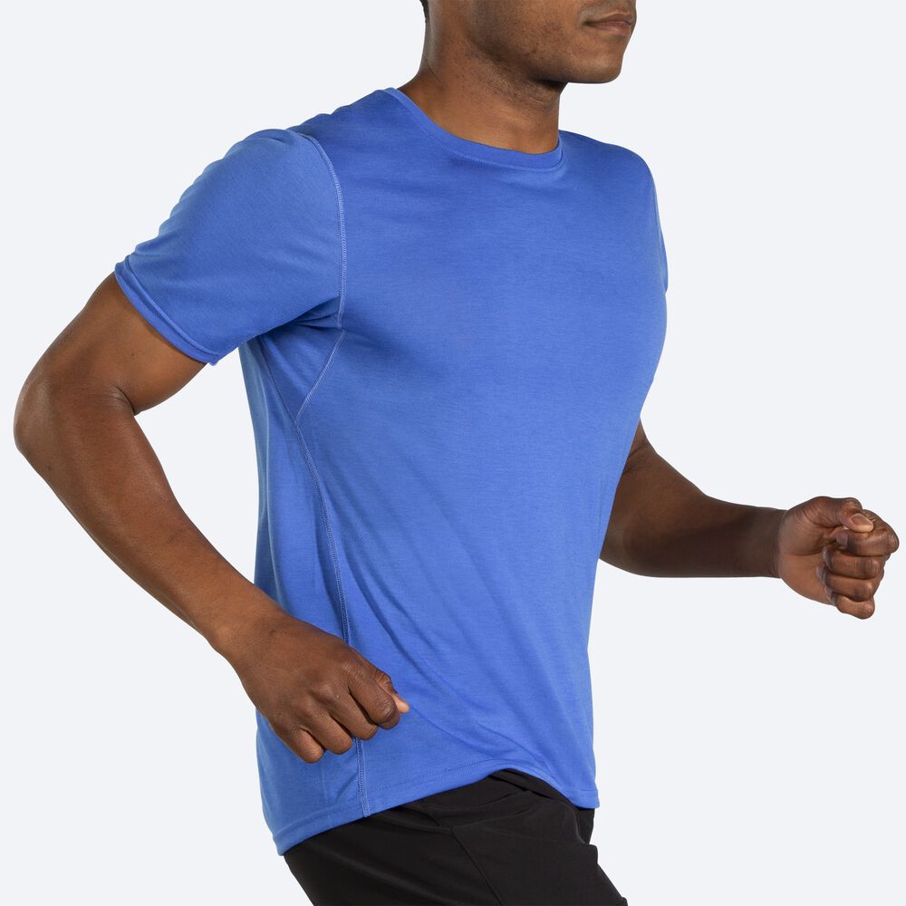 Camiseta Brooks Distance Short Sleeve Hombre Azules | CR07812