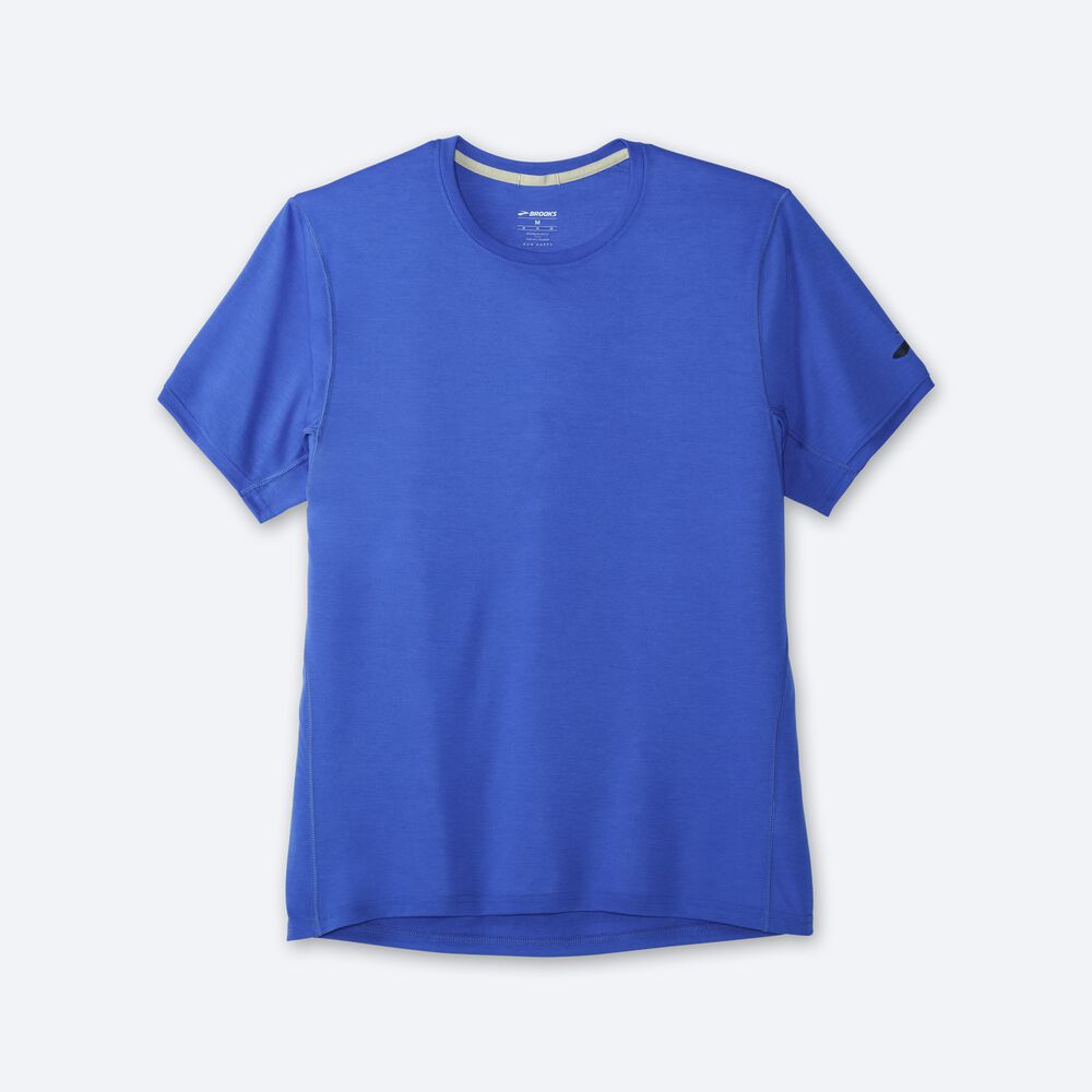 Camiseta Brooks Distance Short Sleeve Hombre Azules | CR07812