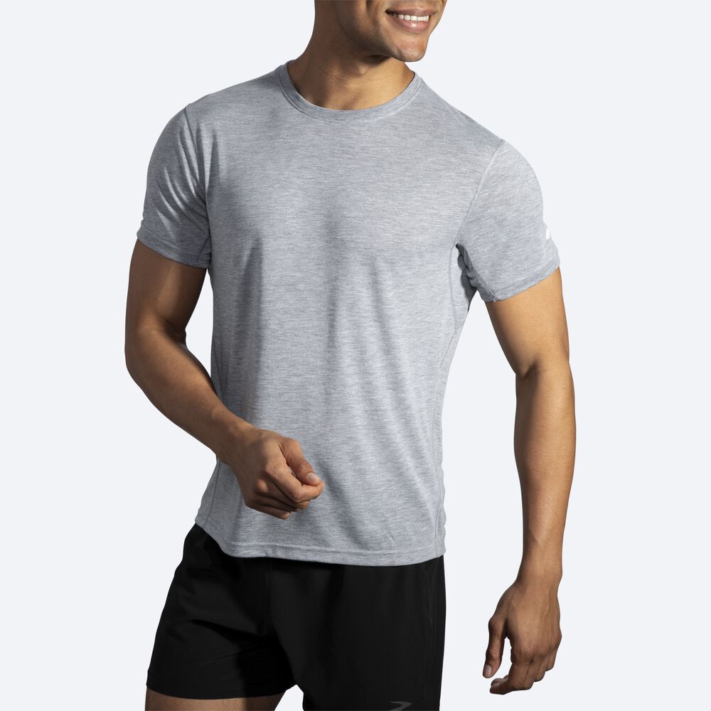 Camiseta Brooks Distance Short Sleeve Hombre Gris | CR17643