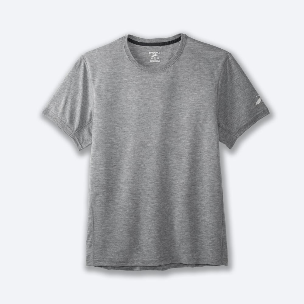 Camiseta Brooks Distance Short Sleeve Hombre Gris | CR17643