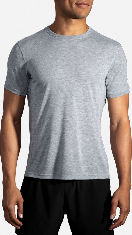 Camiseta Brooks Distance Short Sleeve Hombre Gris | CR19603