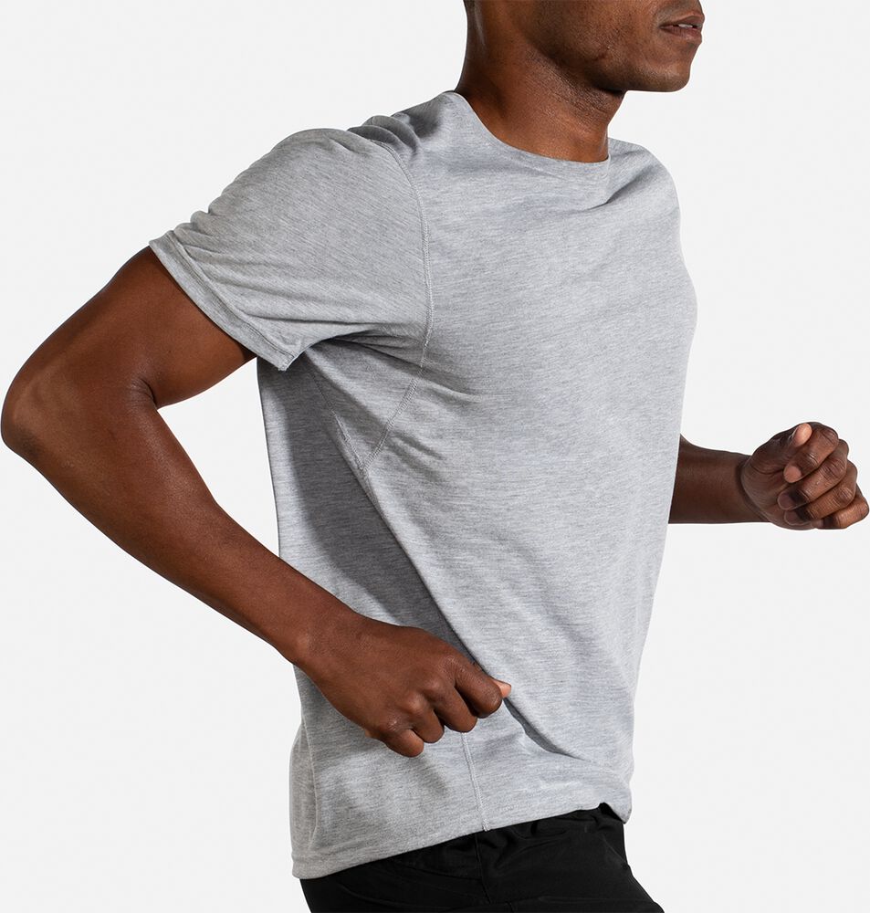 Camiseta Brooks Distance Short Sleeve Hombre Gris | CR19603