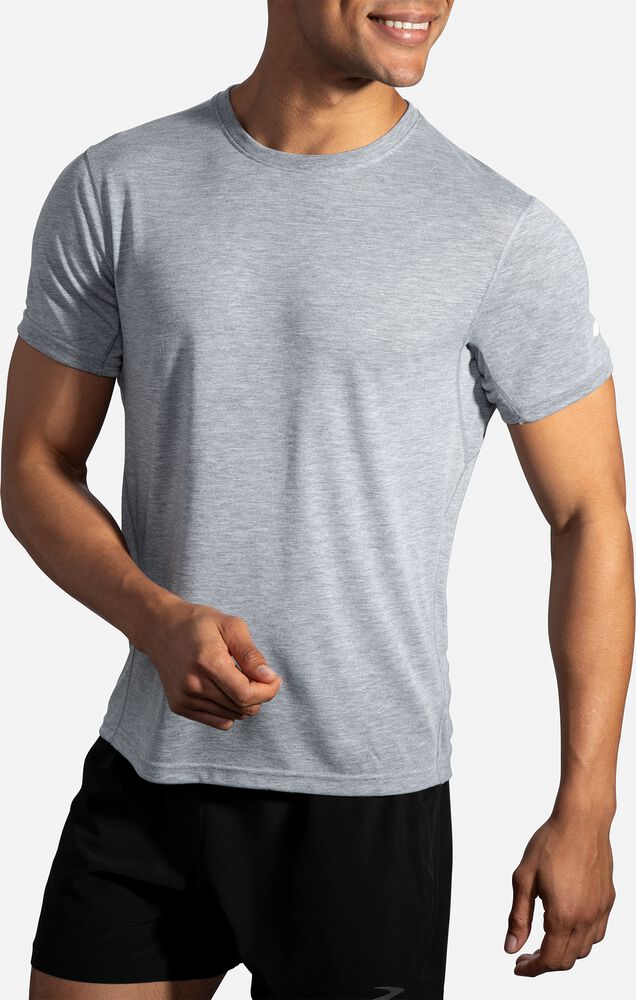 Camiseta Brooks Distance Short Sleeve Hombre Gris | CR19603