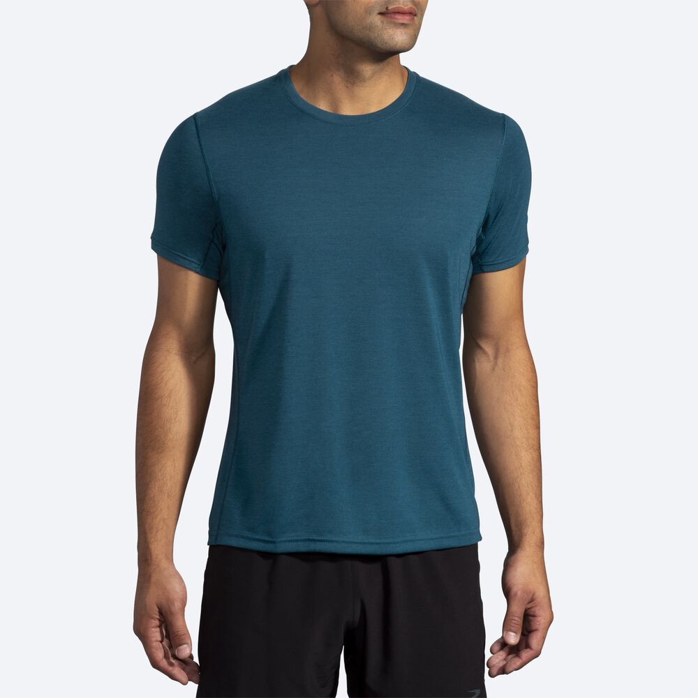 Camiseta Brooks Distance Short Sleeve Hombre Verde Oscuro | CR25793