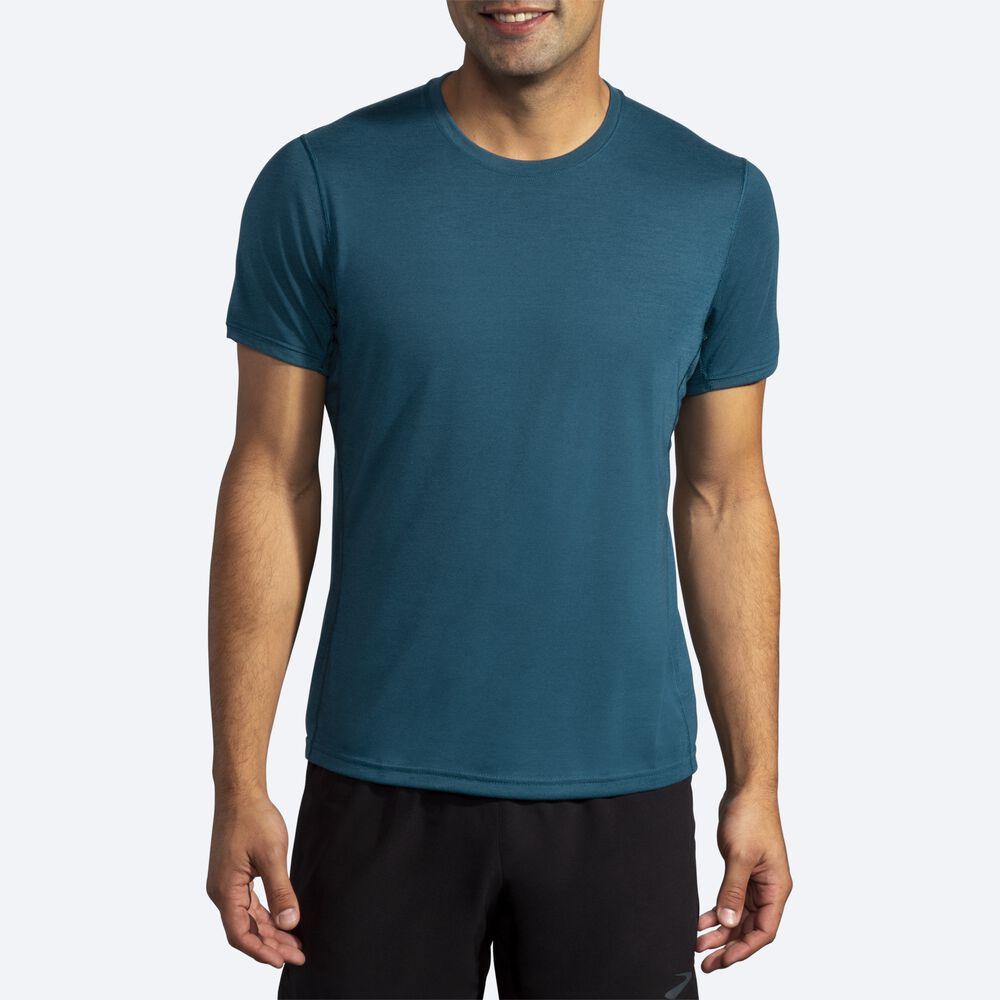 Camiseta Brooks Distance Short Sleeve Hombre Verde Oscuro | CR25793