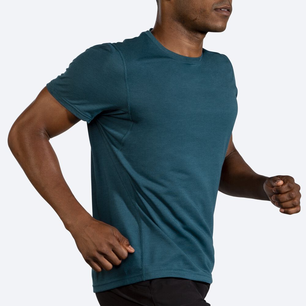 Camiseta Brooks Distance Short Sleeve Hombre Verde Oscuro | CR25793