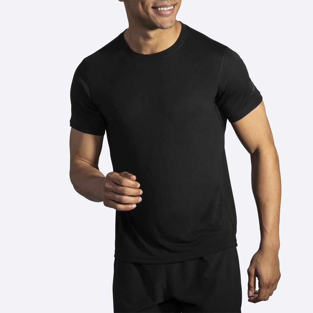 Camiseta Brooks Distance Short Sleeve Hombre Negras | CR29067