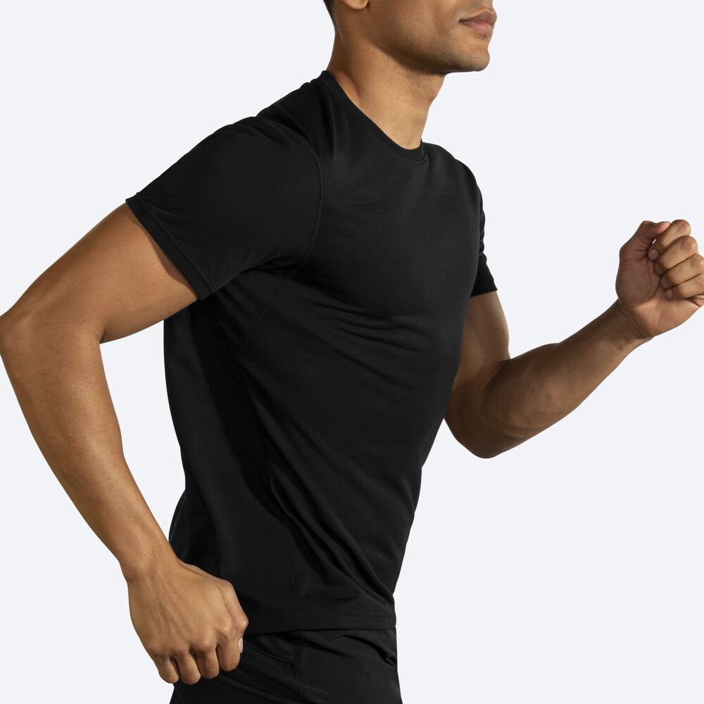 Camiseta Brooks Distance Short Sleeve Hombre Negras | CR29067