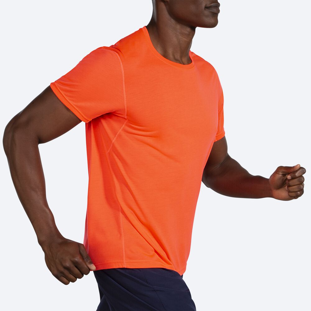 Camiseta Brooks Distance Short Sleeve Hombre Naranjas | CR31025