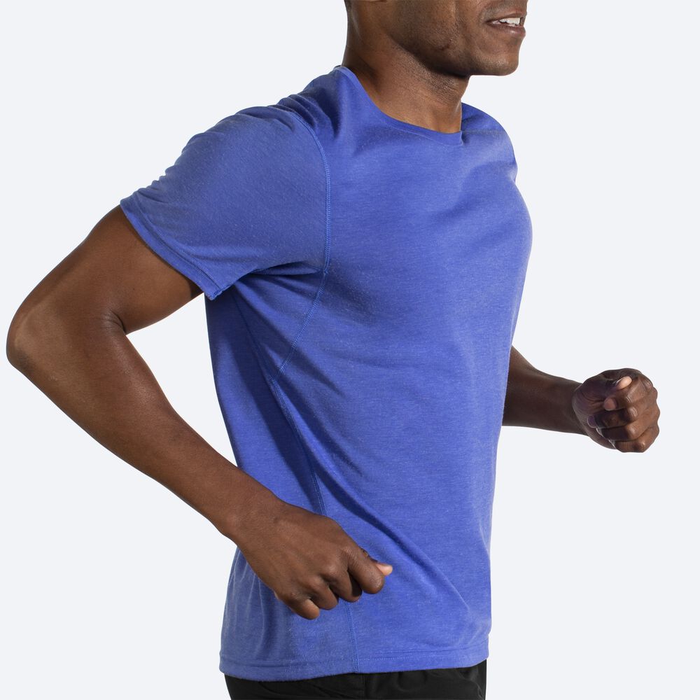 Camiseta Brooks Distance Short Sleeve Hombre Azules | CR50924