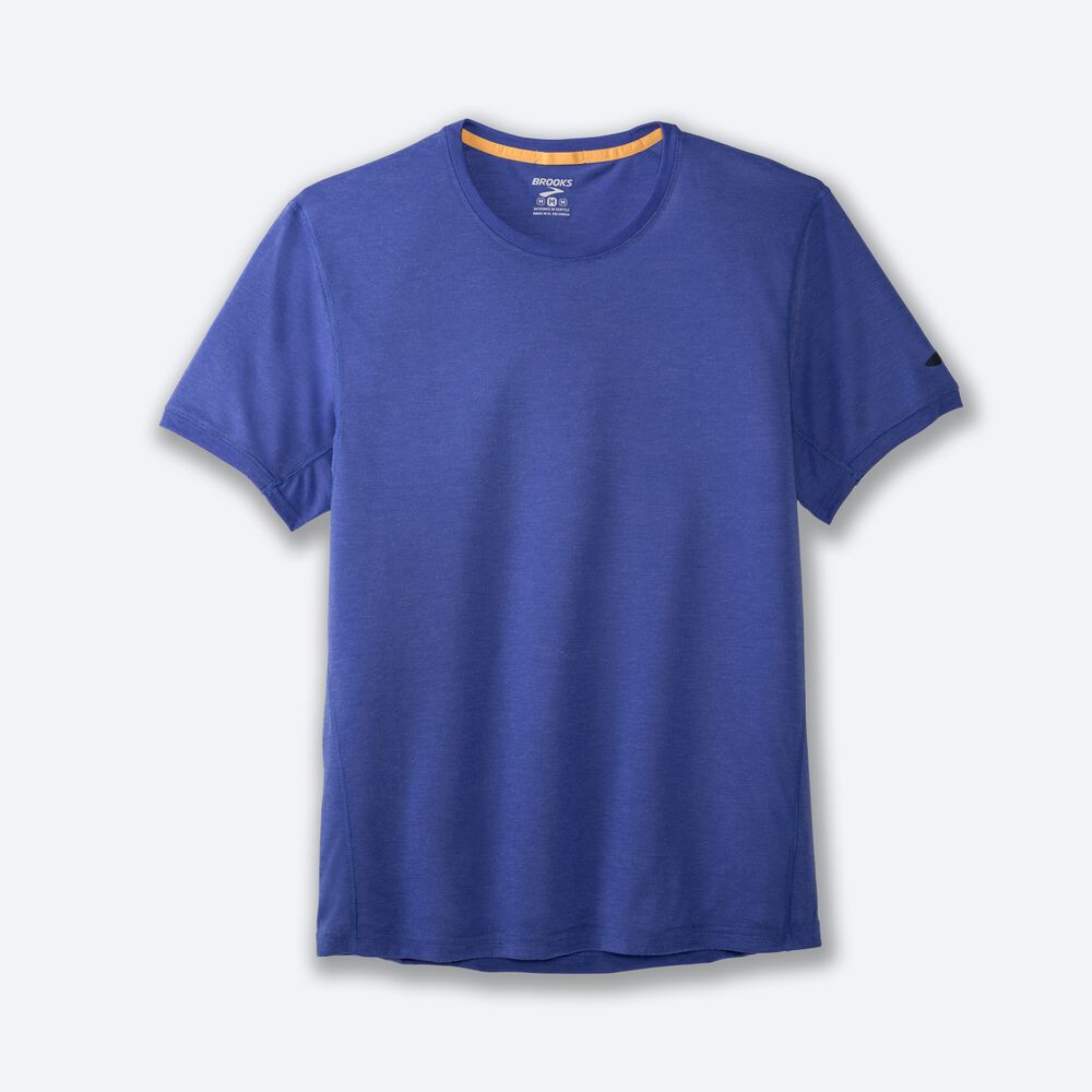 Camiseta Brooks Distance Short Sleeve Hombre Azules | CR50924