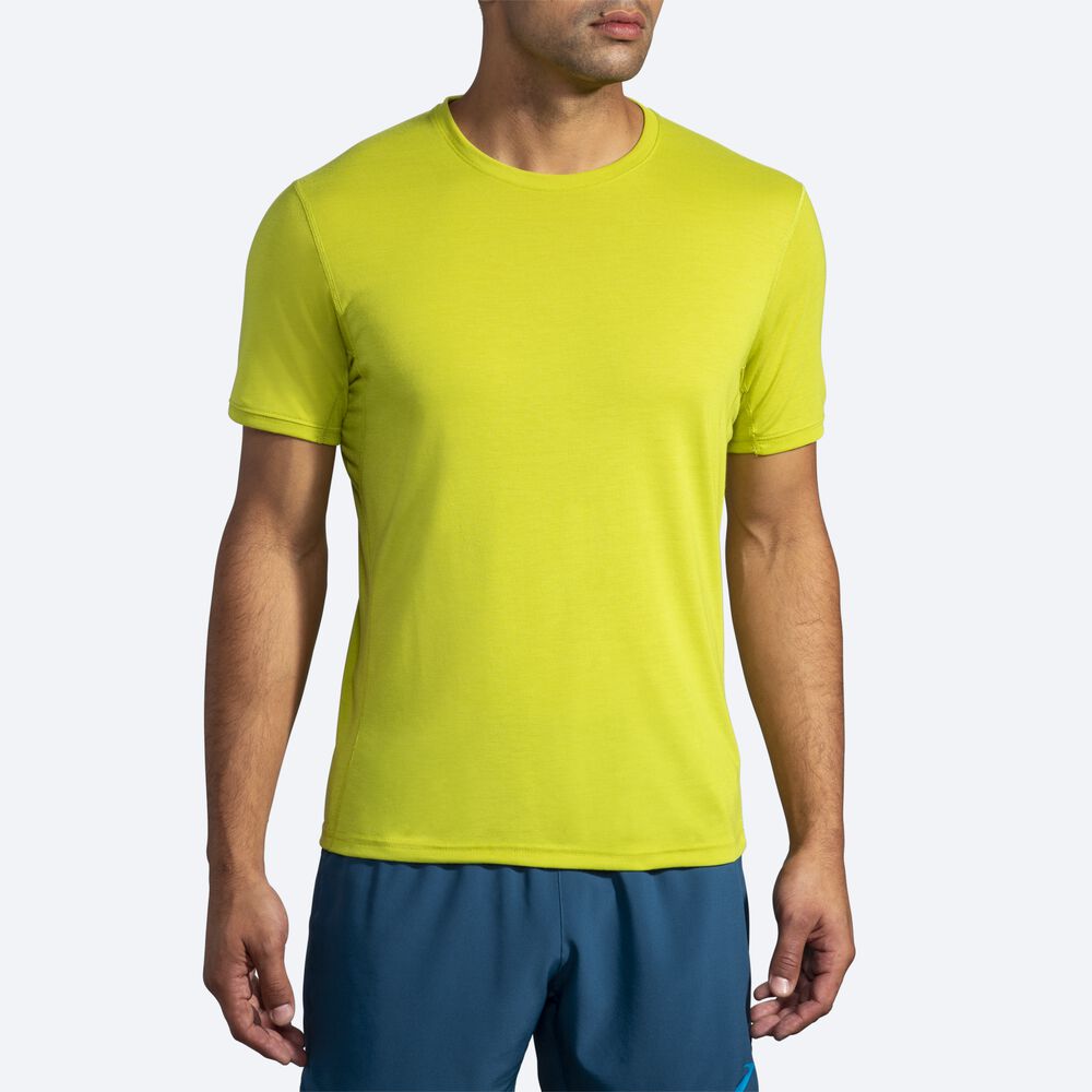 Camiseta Brooks Distance Short Sleeve Hombre Amarillo | CR69170