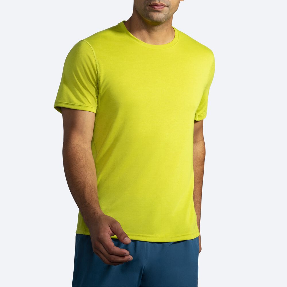 Camiseta Brooks Distance Short Sleeve Hombre Amarillo | CR69170