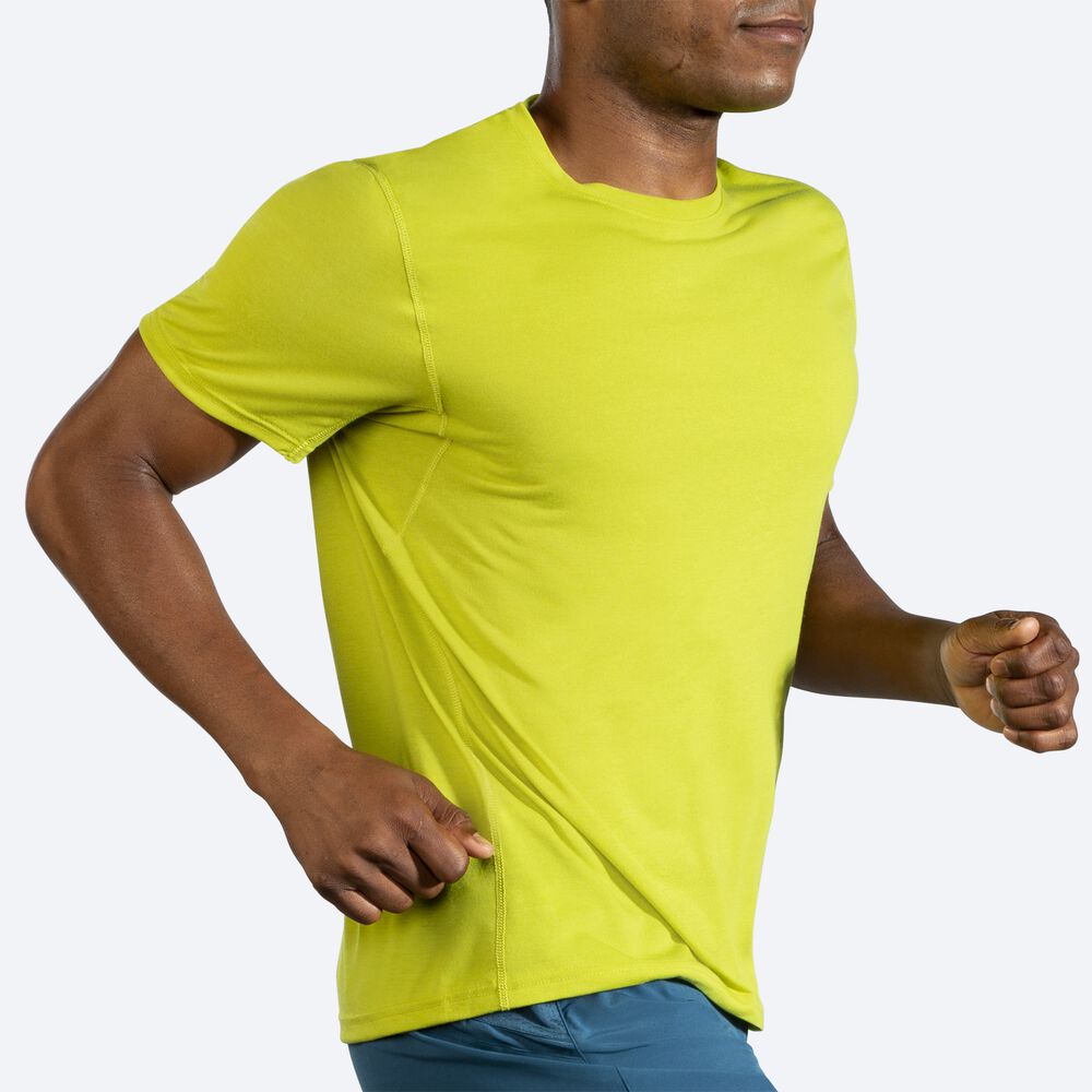 Camiseta Brooks Distance Short Sleeve Hombre Amarillo | CR69170