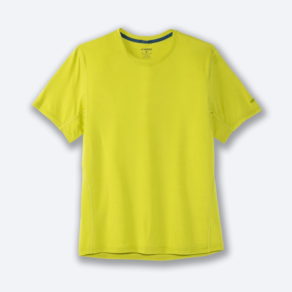 Camiseta Brooks Distance Short Sleeve Hombre Amarillo | CR69170