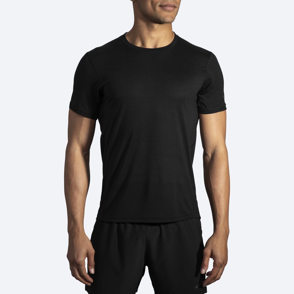 Camiseta Brooks Distance Short Sleeve Hombre Negras | CR75869