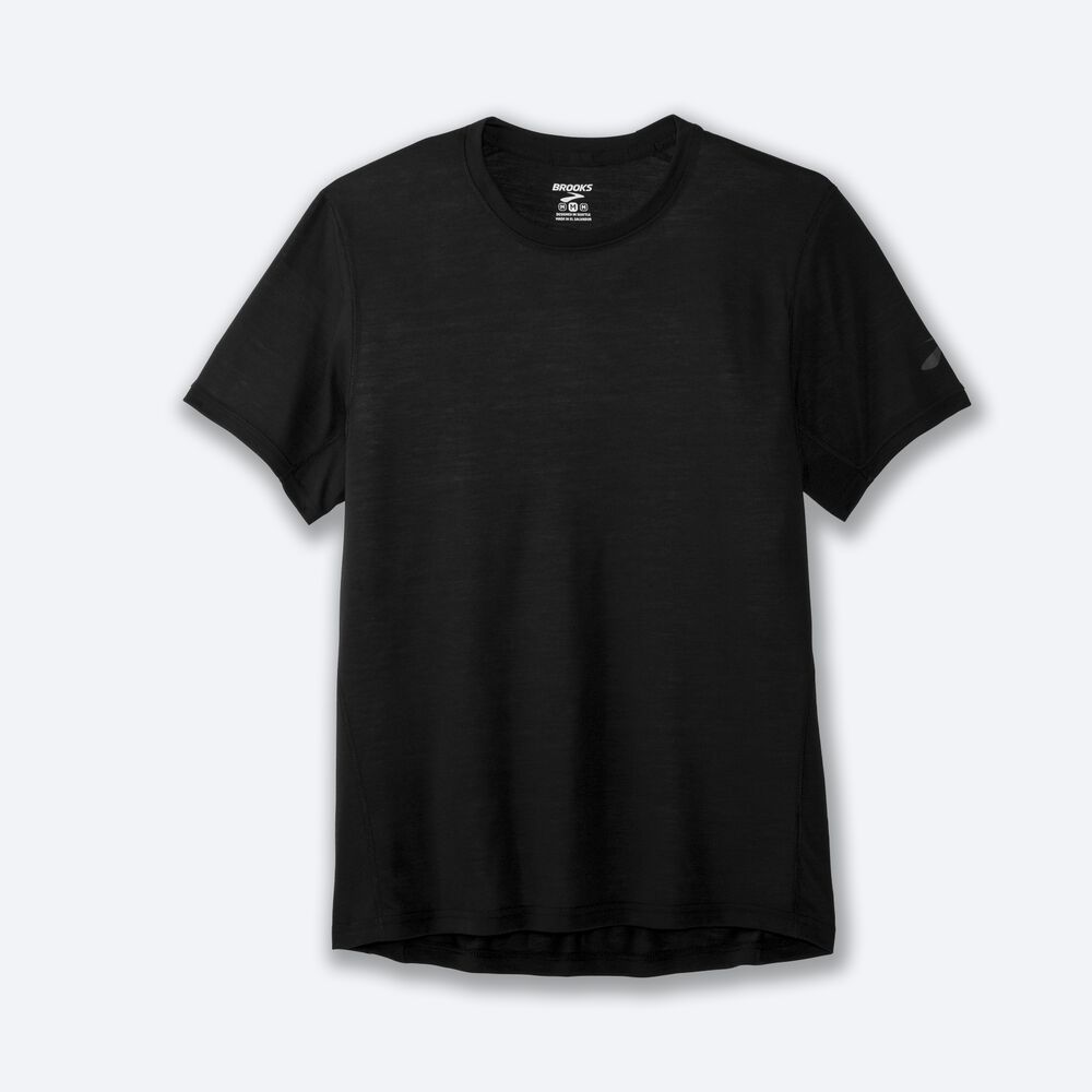 Camiseta Brooks Distance Short Sleeve Hombre Negras | CR75869