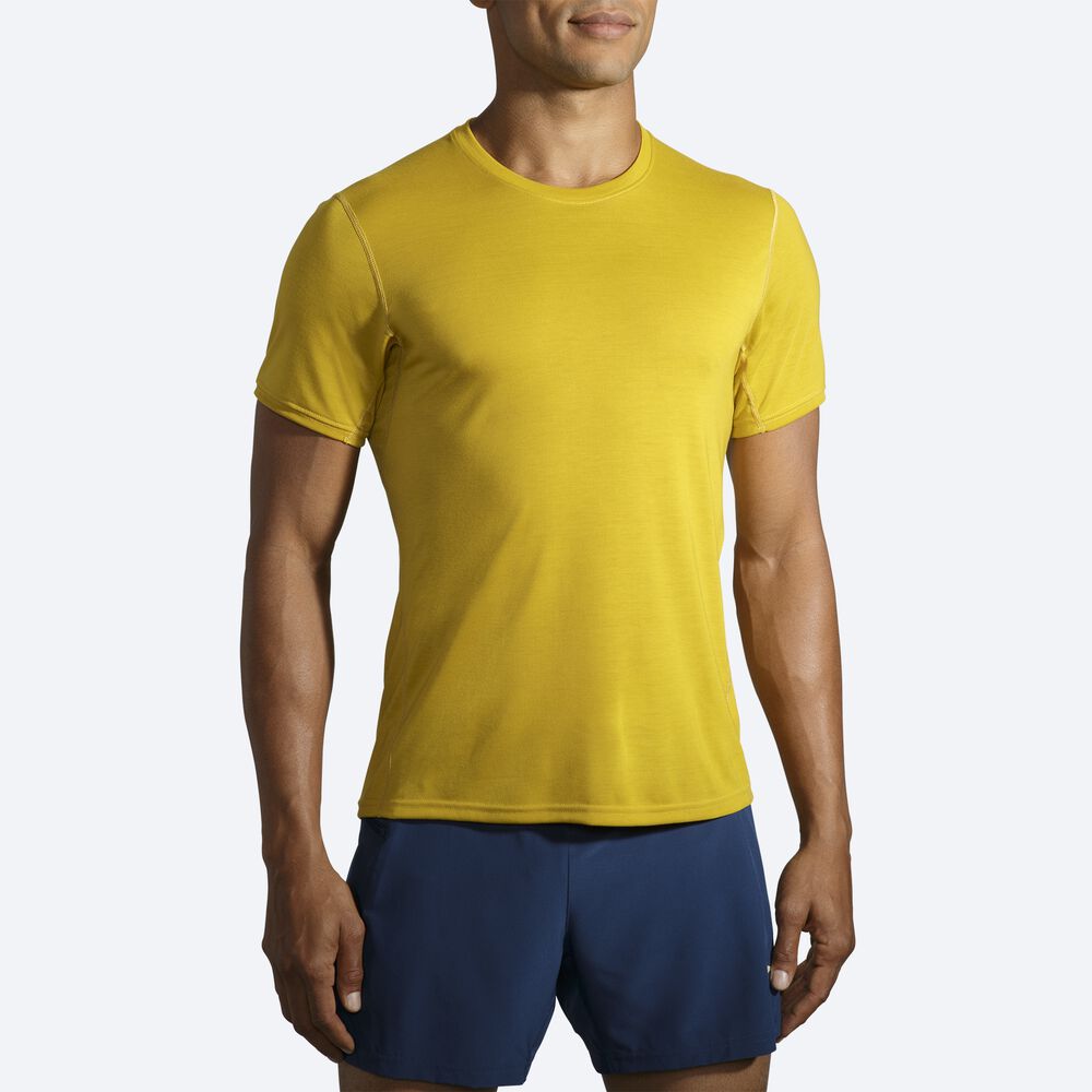 Camiseta Brooks Distance Short Sleeve Hombre Doradas | CR87061