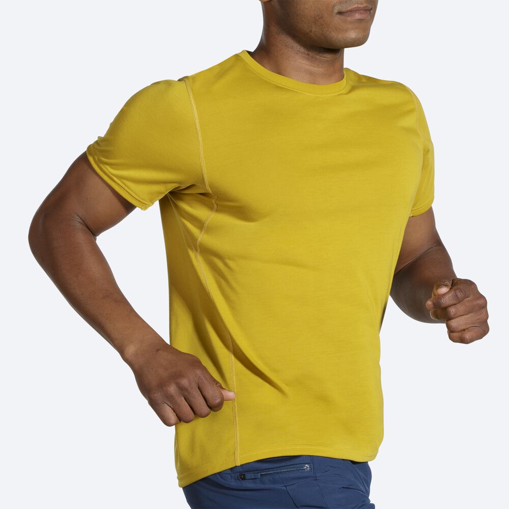 Camiseta Brooks Distance Short Sleeve Hombre Doradas | CR87061