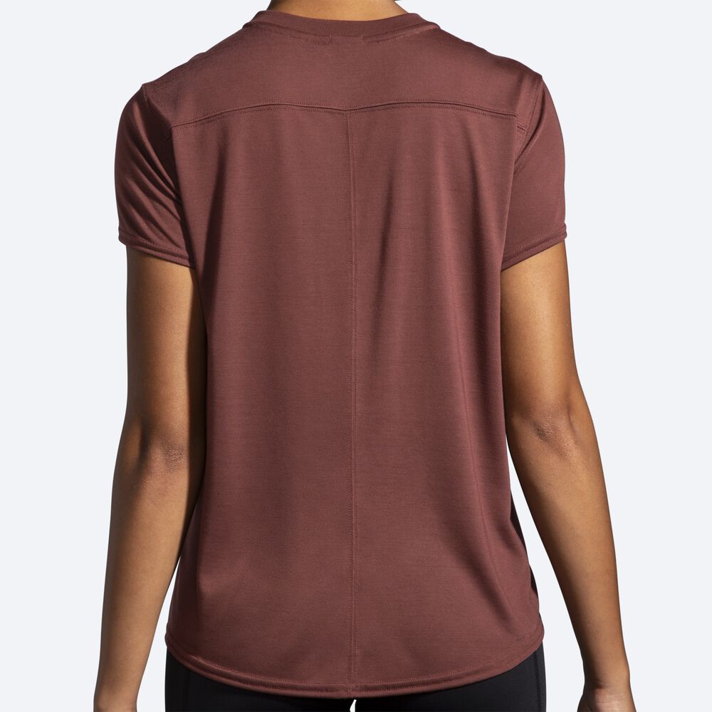 Camiseta Brooks Distance Short Sleeve Mujer Chocolate | CR01389