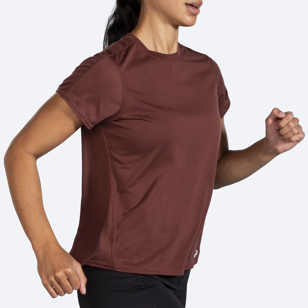 Camiseta Brooks Distance Short Sleeve Mujer Chocolate | CR01389