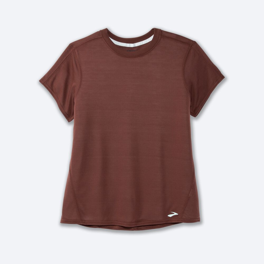 Camiseta Brooks Distance Short Sleeve Mujer Chocolate | CR01389