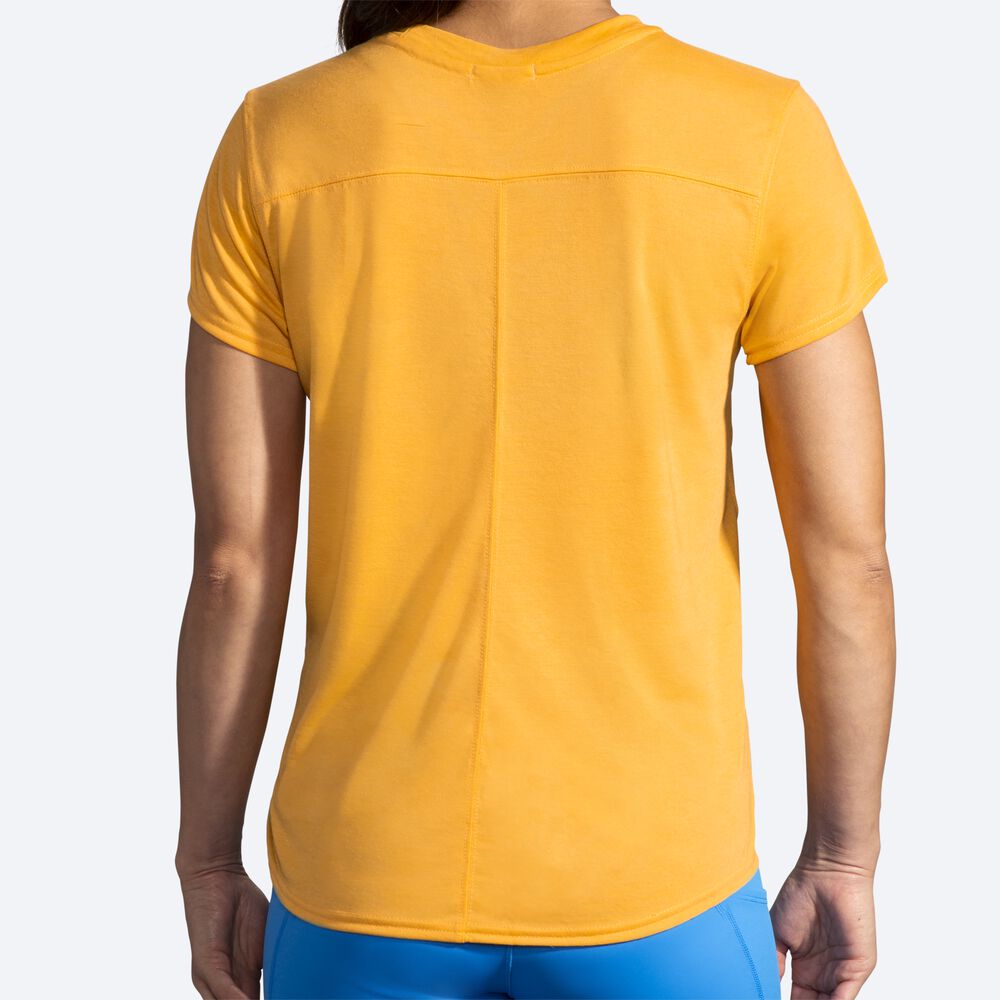 Camiseta Brooks Distance Short Sleeve Mujer Amarillo | CR01452