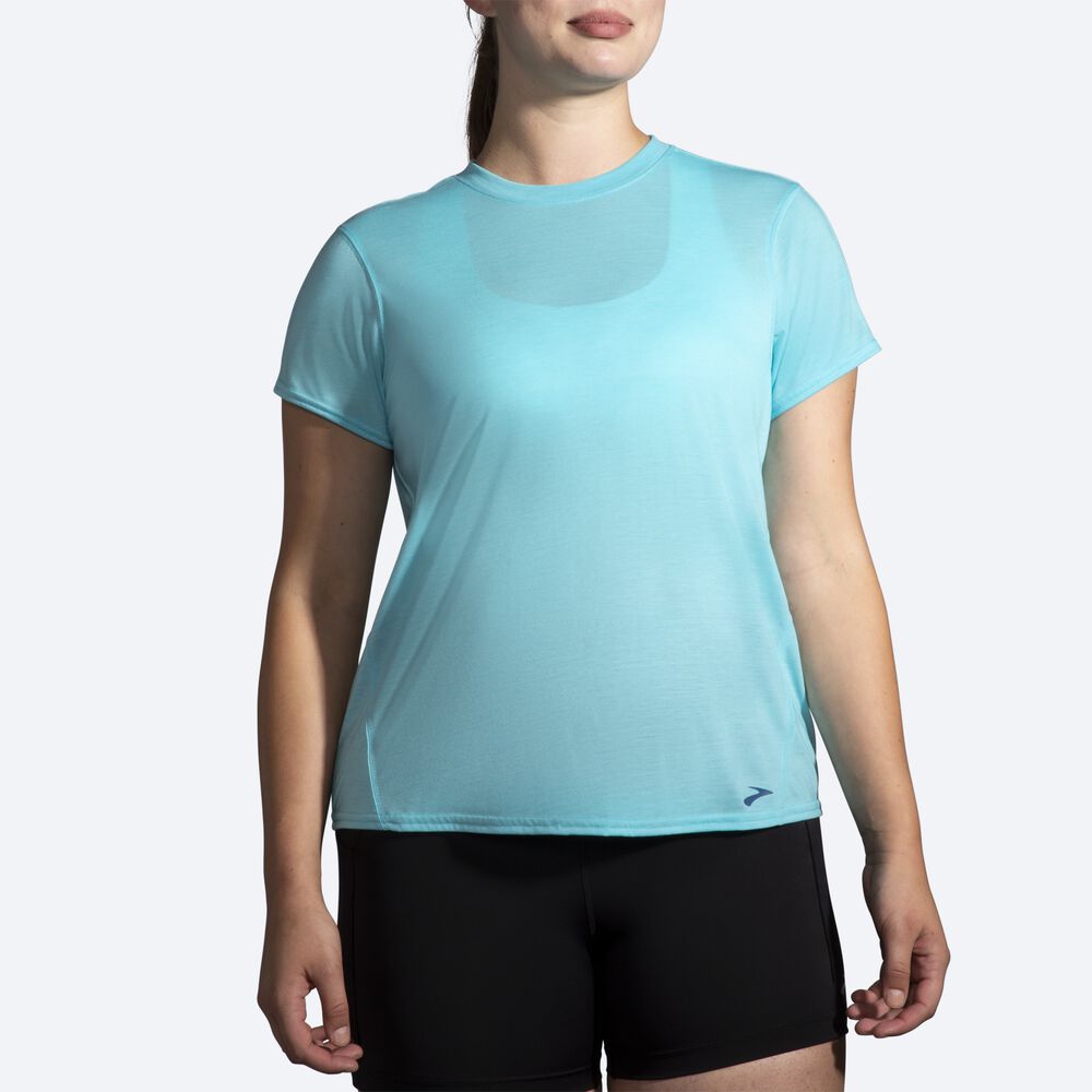 Camiseta Brooks Distance Short Sleeve Mujer Turquesa | CR20947