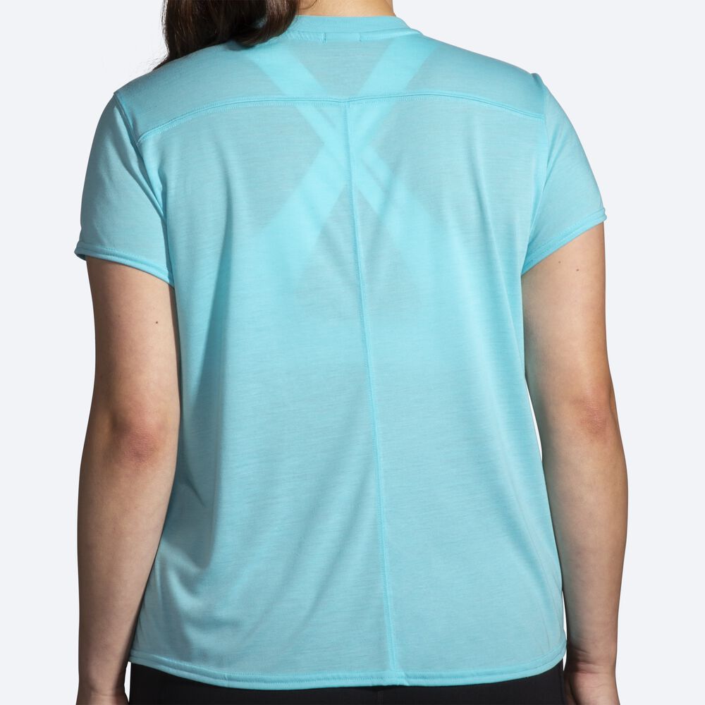 Camiseta Brooks Distance Short Sleeve Mujer Turquesa | CR20947