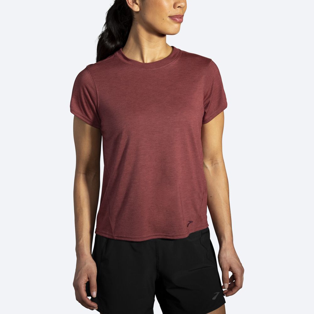 Camiseta Brooks Distance Short Sleeve Mujer Chocolate | CR21507