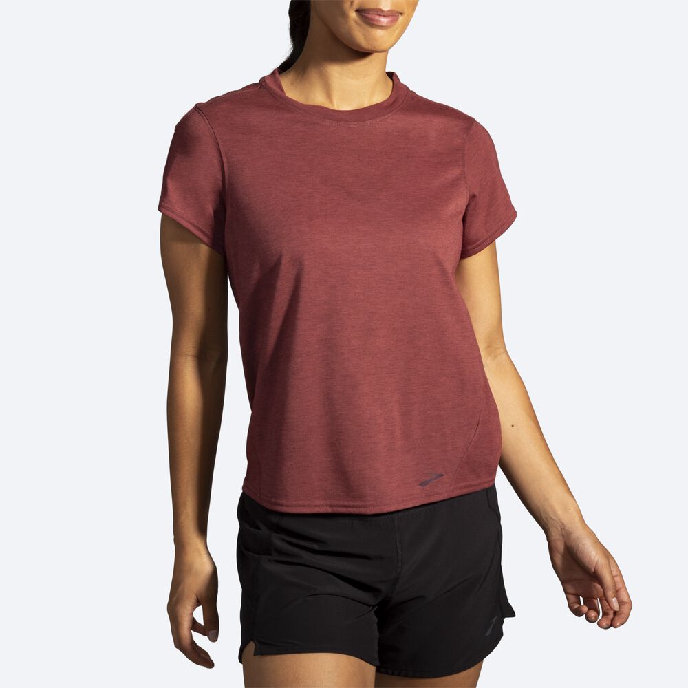 Camiseta Brooks Distance Short Sleeve Mujer Chocolate | CR21507