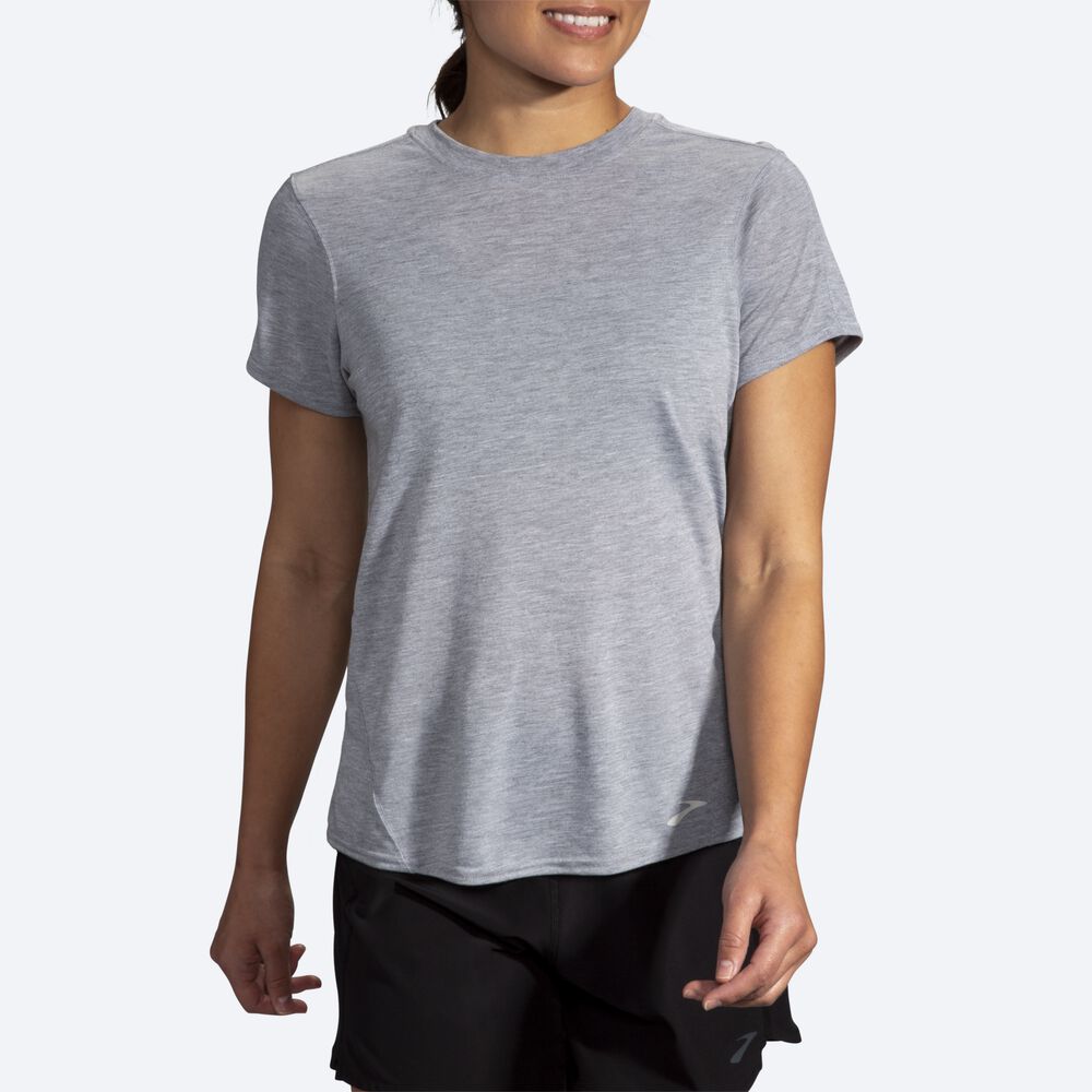 Camiseta Brooks Distance Short Sleeve Mujer Gris | CR24306