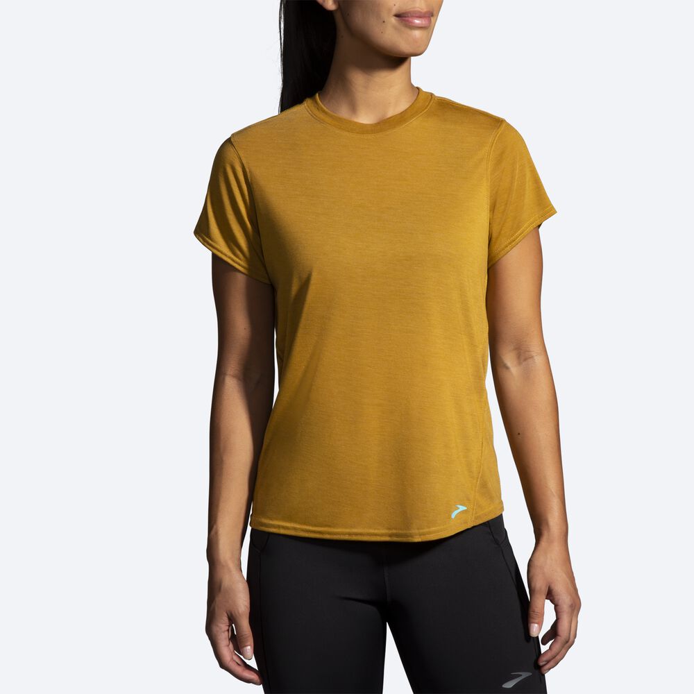 Camiseta Brooks Distance Short Sleeve Mujer Verde Oliva | CR45793