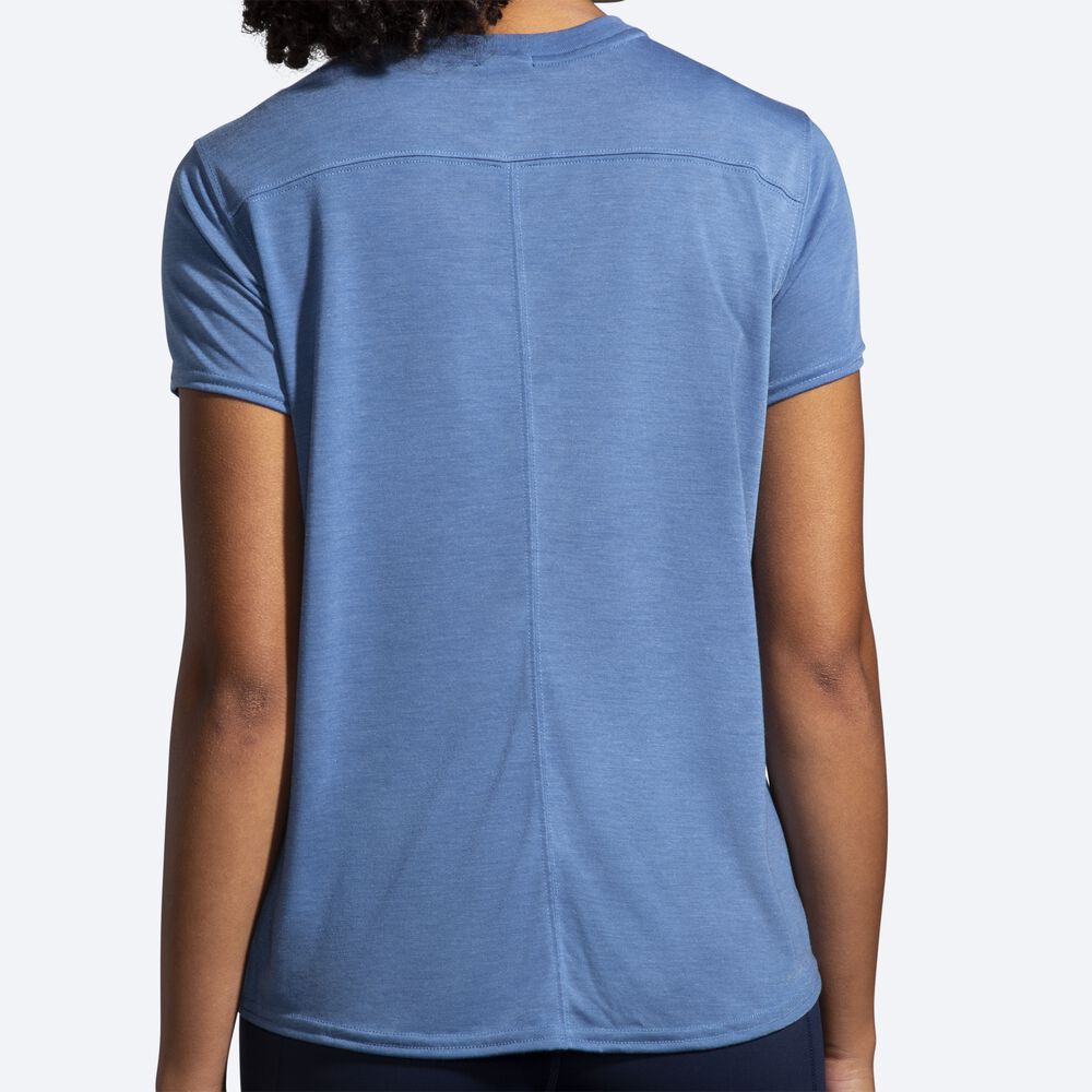 Camiseta Brooks Distance Short Sleeve Mujer Azules Gris | CR51347